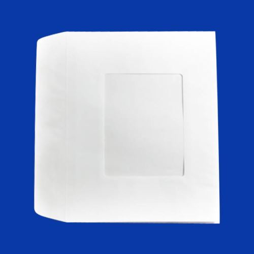 Plain White Side Open with window, 9.5" x 12"