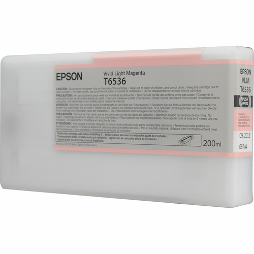 Epson Vivid Light Magenta ink cartridge packaging on a white background