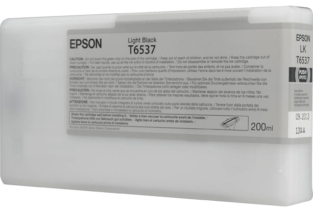 Epson light black ink cartridge packaging on a white background