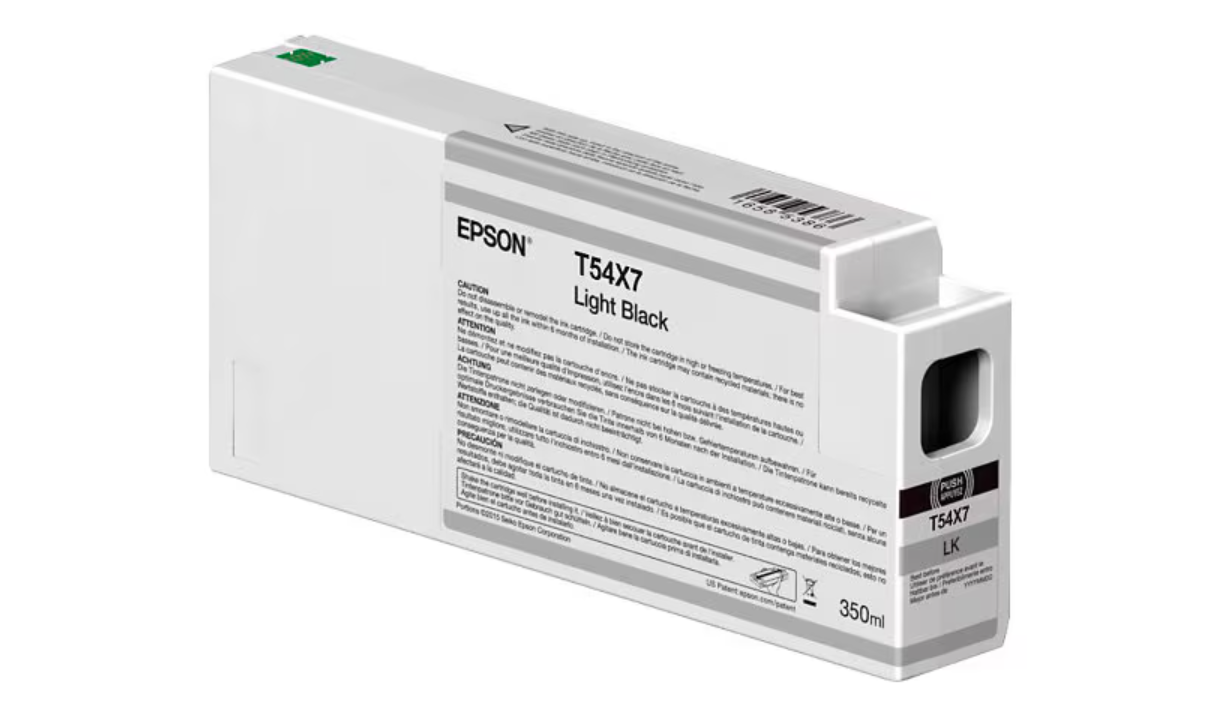 Epson T54X7 light black ink cartridge on a white background