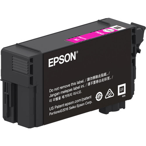 Epson ink cartridge with label on a white background