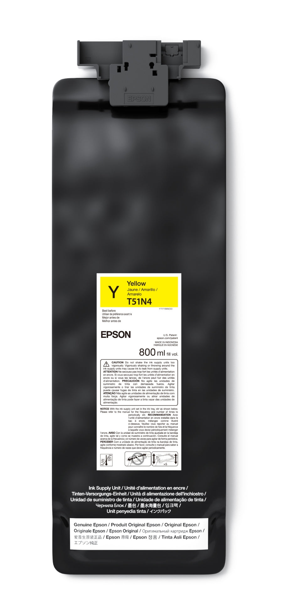 Epson 800ml T51N UltraChrome GS3 Eco-Solvent Ink for SureColor S7170/S9170 Printer - Yellow