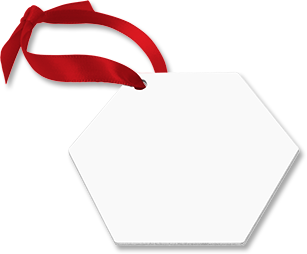 Unisub 2.6" x 3" Aluminum Hexagon Ornament 2 Sided