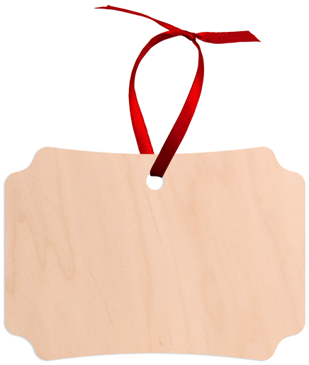 Unisub 3.95" x 2.74" Maple Creative Border Ornament Berlin 1 Sided Natural Wood