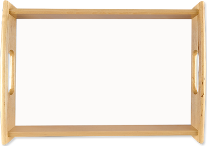 Unisub 11.875" x 17.625" Wood HB Large Natural Serving Tray with Insert