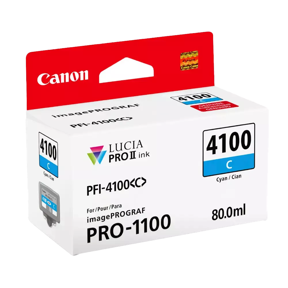 Canon 80ml PFI-4100 Ink for PRO-1100 Printer - Cyan