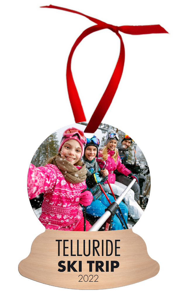 Unisub 3.13" x 3.75" Aluminum Snow Globe Ornament