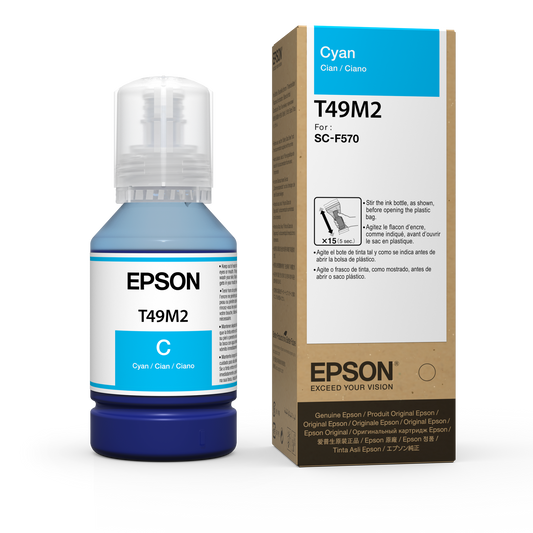 Epson 140ml T49M UltraChrome Dye Sub Ink - Cyan