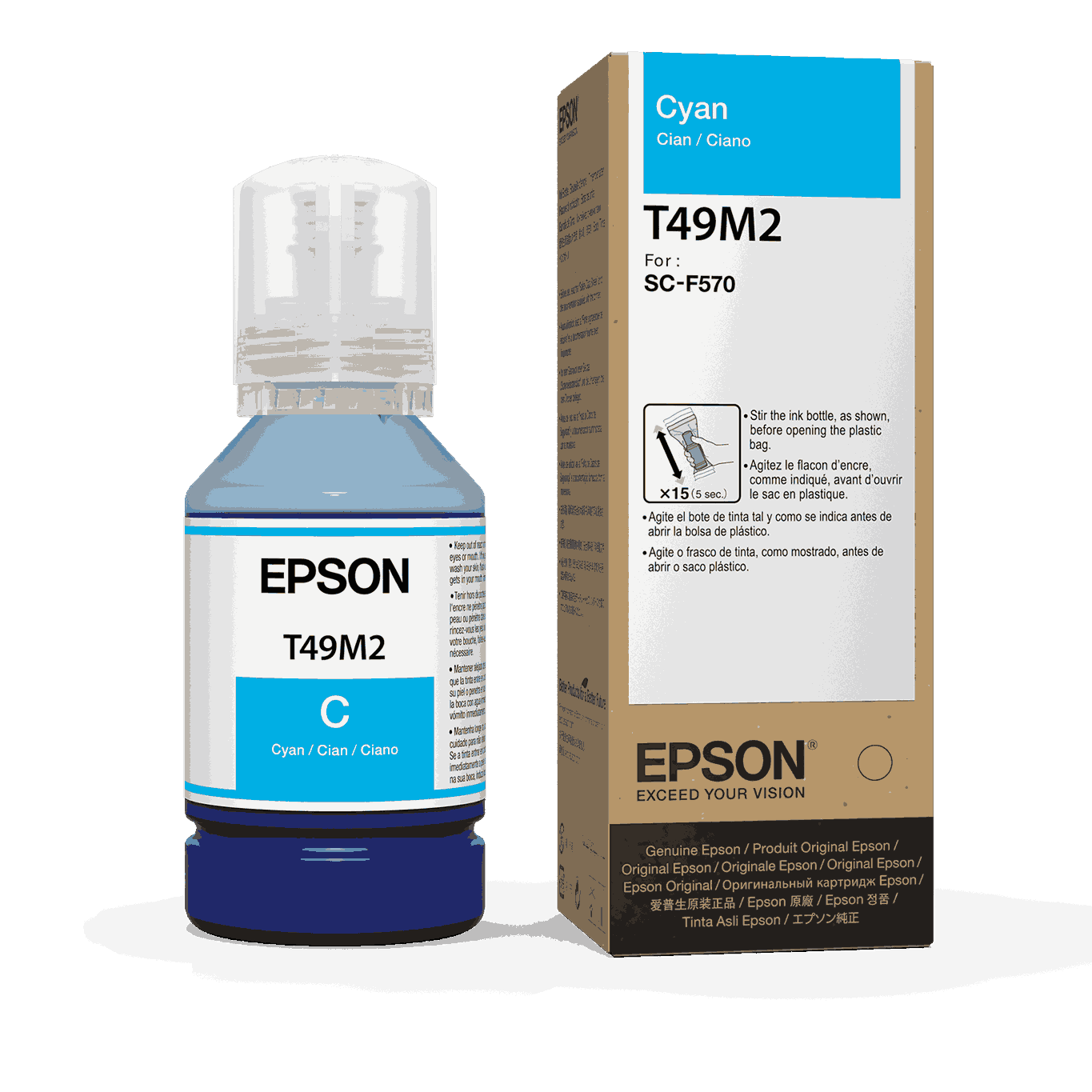 Epson 140ml T49M UltraChrome Dye Sub Ink - Cyan