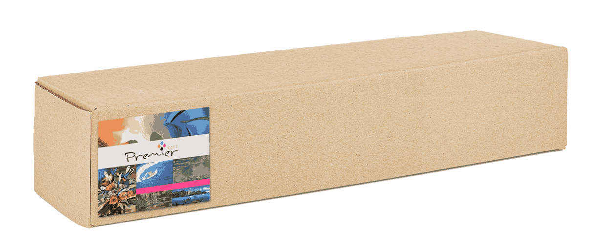 A box of Premier Art Rolls paper designed for HP printers, showcasing its professional quality and compatibility.