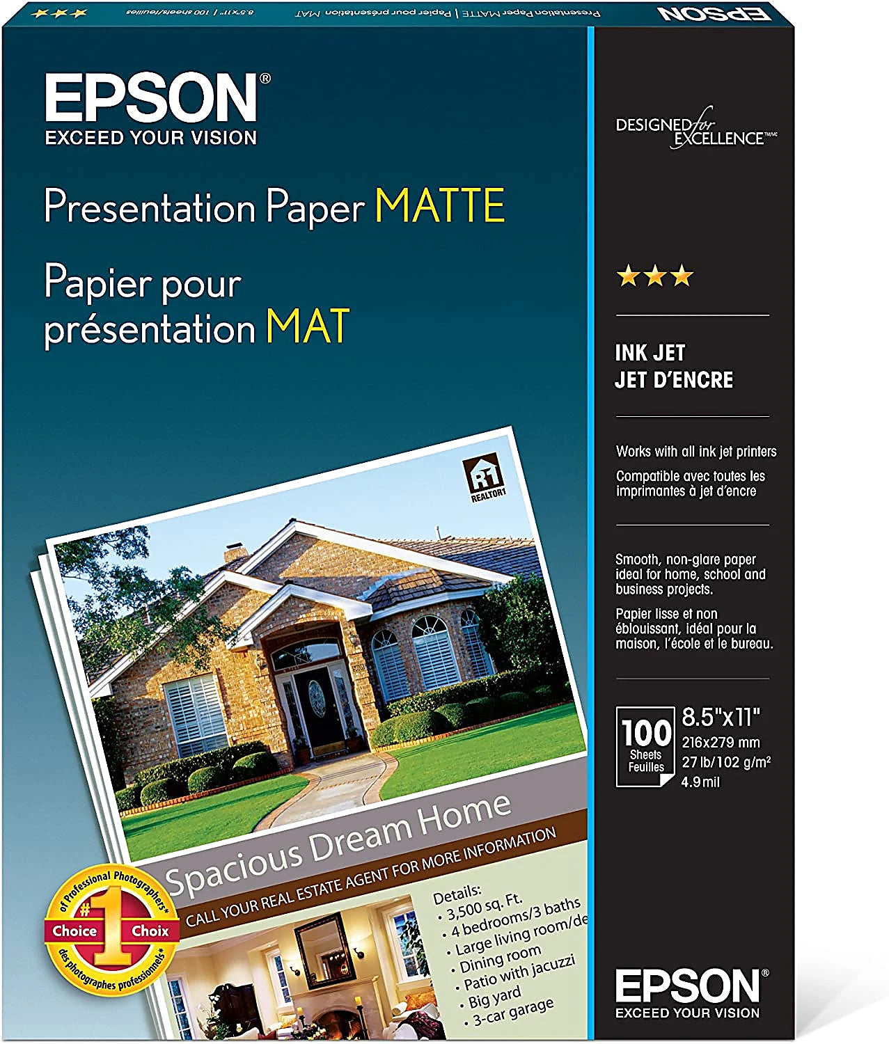 Epson Photo Quality Paper - 8.5" x 11" 100 Sheets
