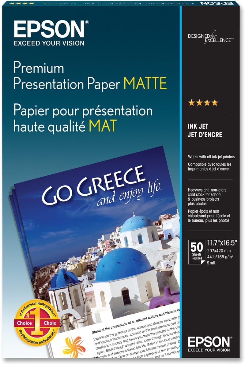 Epson Premium Presentation Matte - 11.7" x 16.5" 100 Sheets