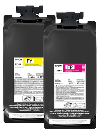 Epson 1.6L T53K Ultrachrome Dye Sub Initial Ink Pack - Fluorescent Yellow and Fluorescent Pink