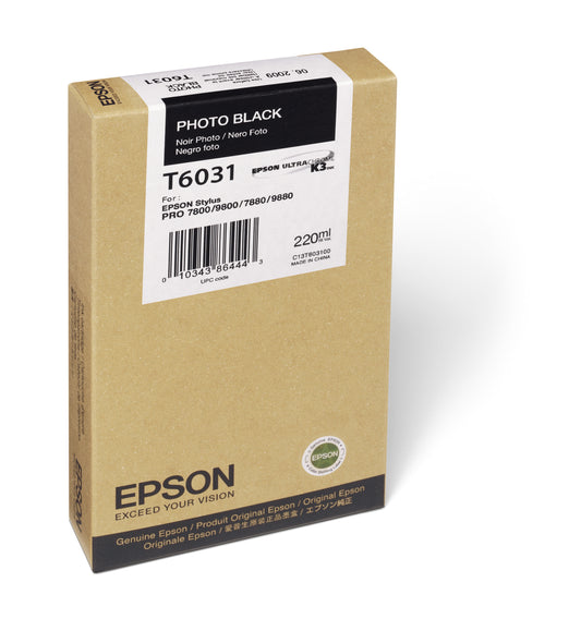 Epson 7800/7880/9800/9880 Photo Black Ink UltraChrome (220ml)