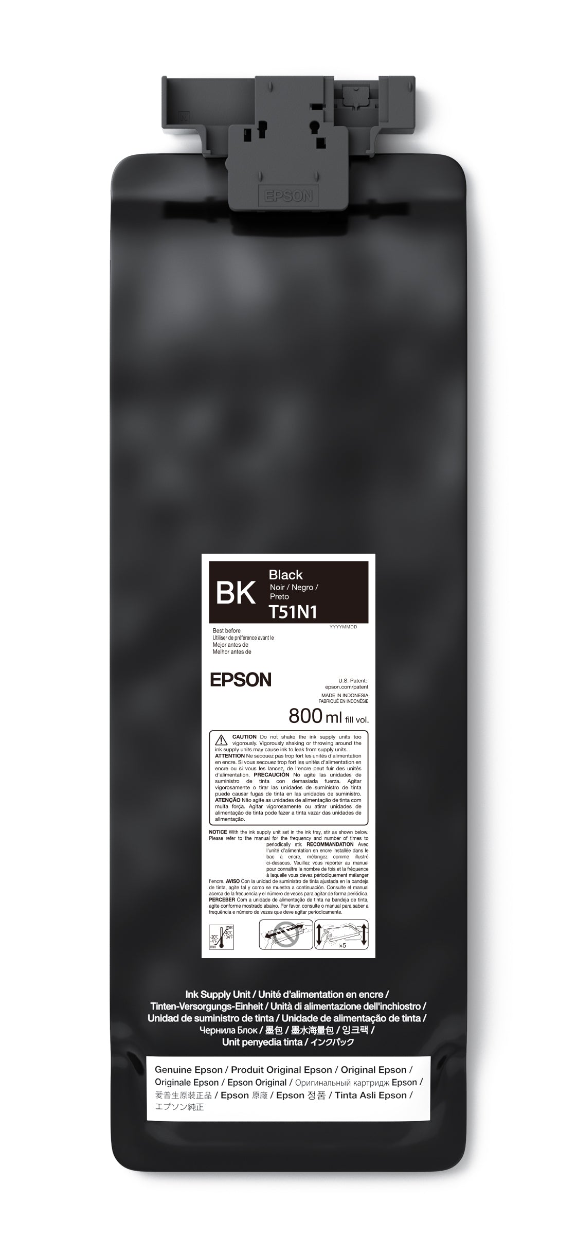 Epson 800ml T51N UltraChrome GS3 Eco-Solvent Ink for SureColor S7170/S9170 Printer - Black