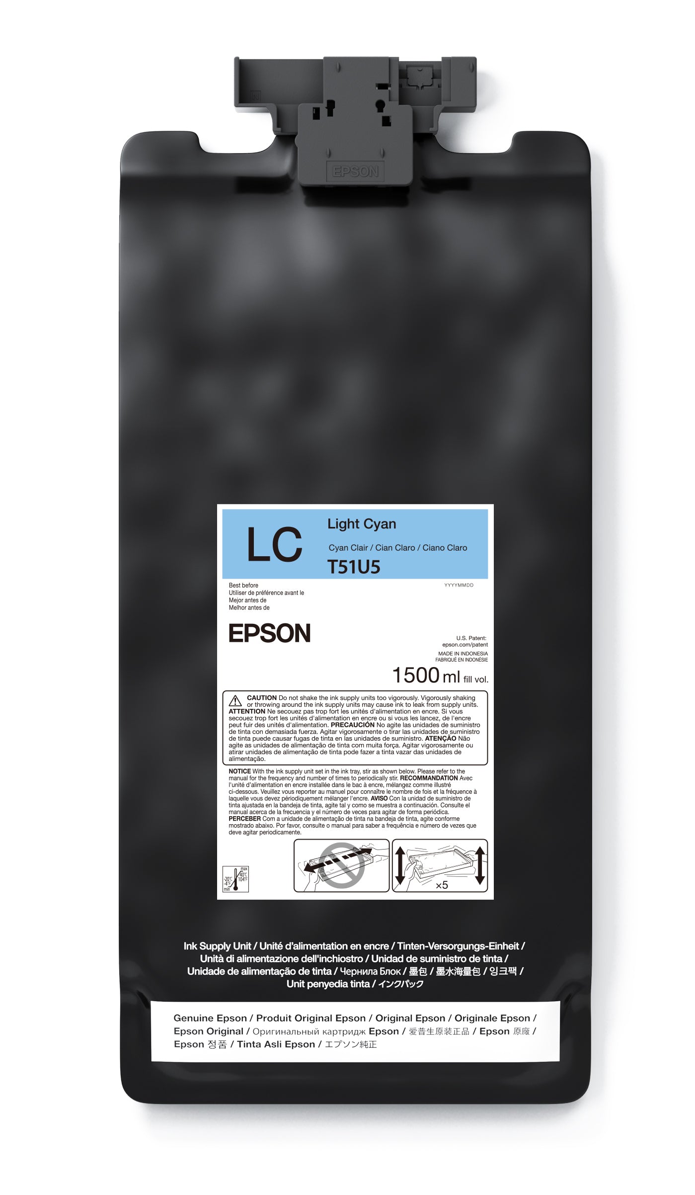 Epson 1.5L T51U UltraChrome GS3 Eco-Solvent Ink for SureColor S8170/S9170 Printer - Light Cyan