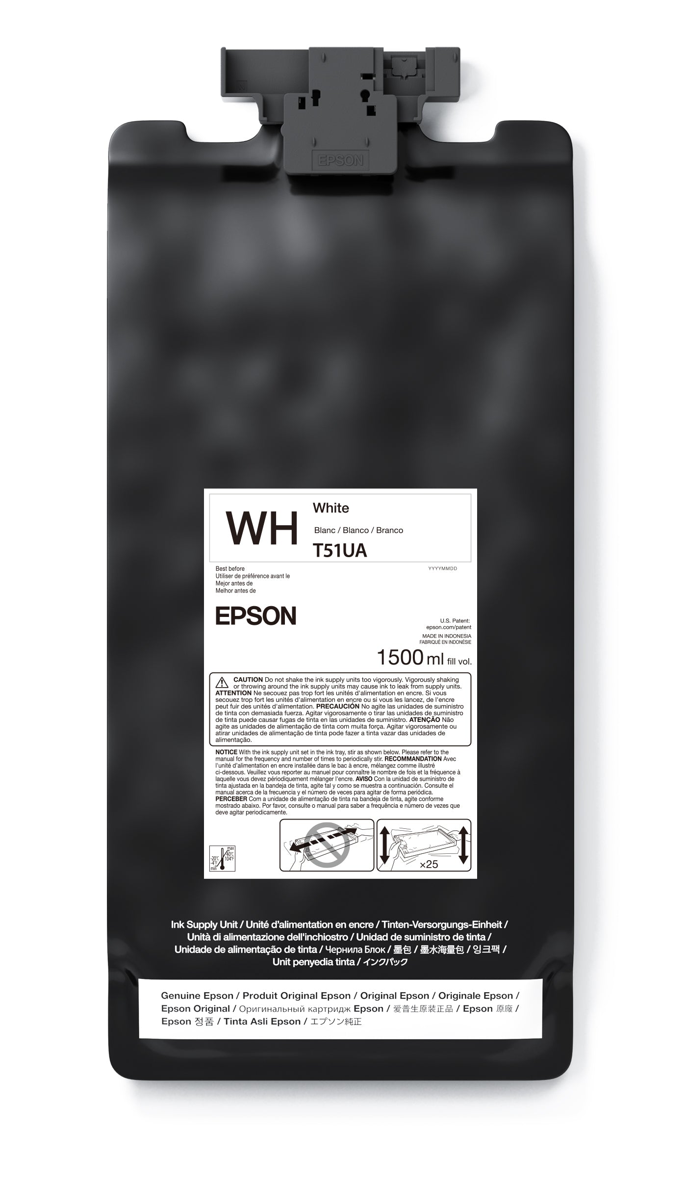 Epson 1.5L T51U UltraChrome GS3 Eco-Solvent Ink for SureColor S9170 Printer - White