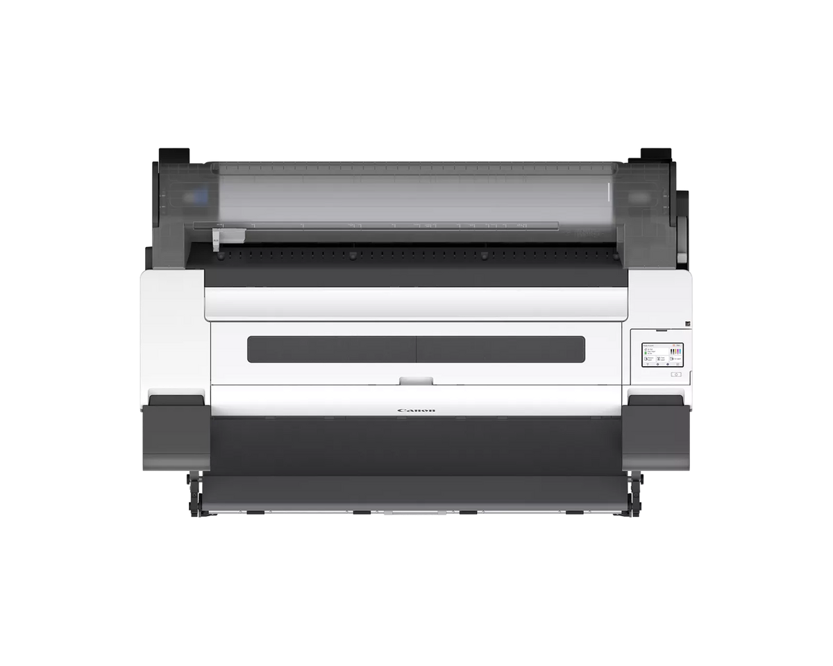 Top view of the Canon imagePROGRAF TM-615 36-inch printer showing the roll paper unit and control panel