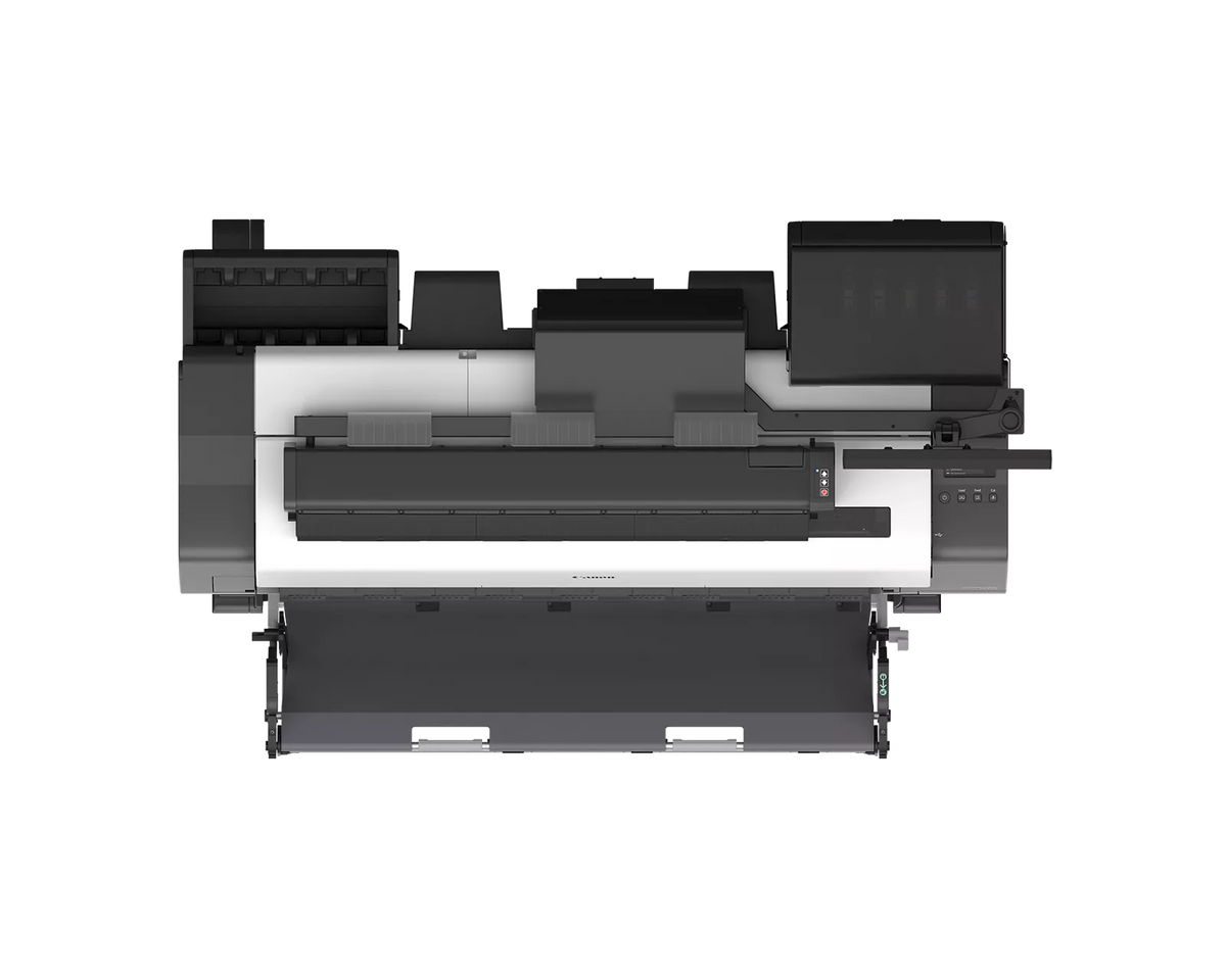 Top view of the Canon imagePROGRAF TX-4310 MFP Z36 showing the Z36 scanner, control panel, ink compartment and output basket