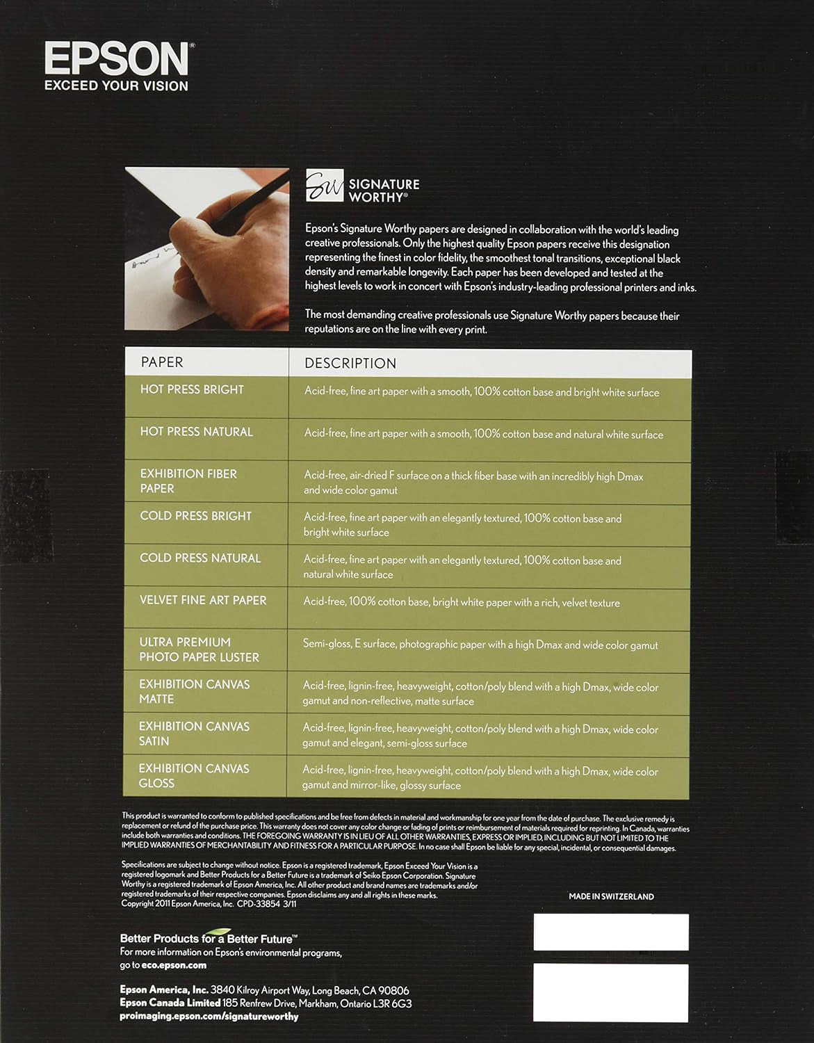 Epson Exhibition Fiber Paper - 13" x 19" 25 Sheets