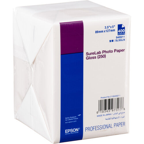 Epson SureLab Photo Paper Gloss (250) - 3.5in x 5in, 400 sheets