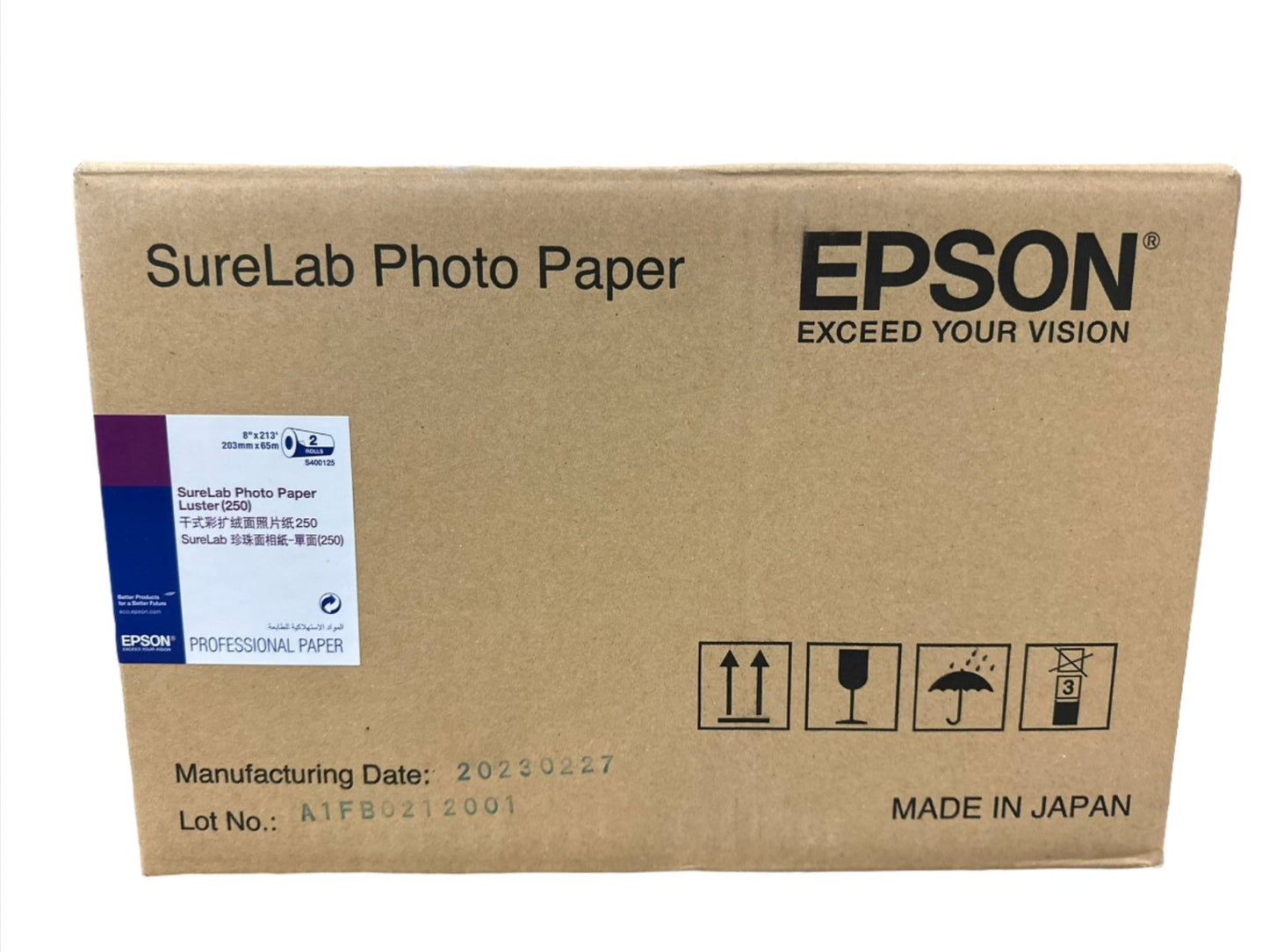 Epson Mini Lab Paper Matte - 8in x 213ft, 2 Rolls