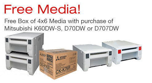 Free media with the purchase of Mitsubishi photo printer