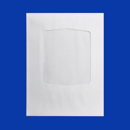 Plain White Envelope with window, 8.75" x 11.125"