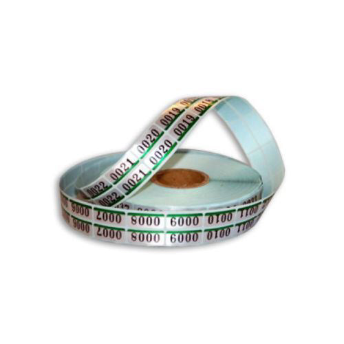 Twin Check 4 Digits, Polyester, Green, 2000 Sets/Roll