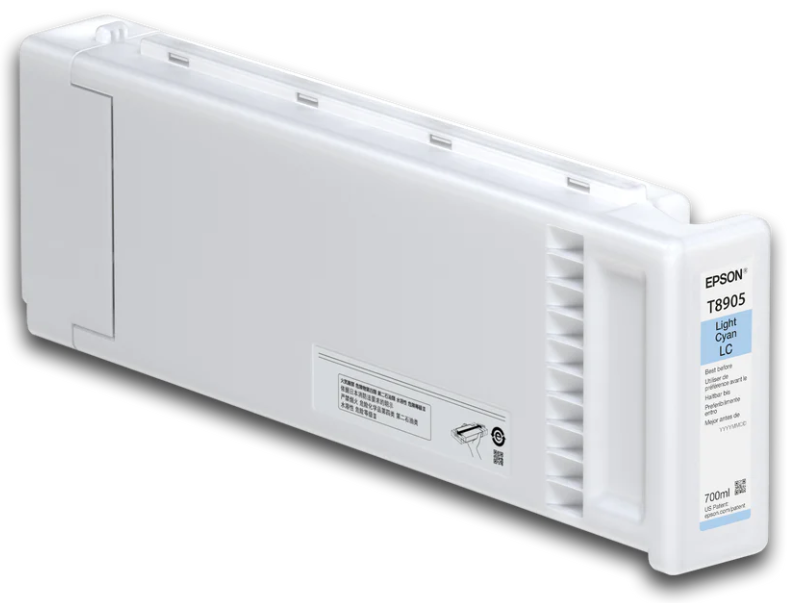 Epson printer ink cartridge on a white background