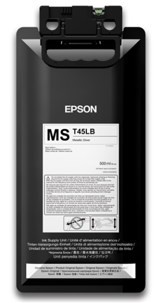 Epson ink cartridge with label on a white background