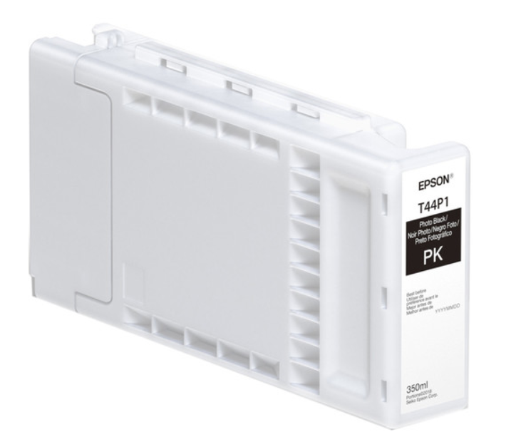 Epson ink cartridge with label on a white background