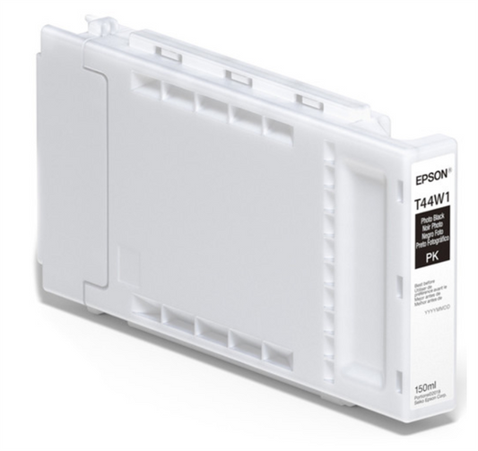 Epson T44W1 photo black ink cartridge on a white background