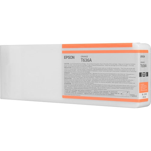 Epson T636A orange ink cartridge packaging on a white background