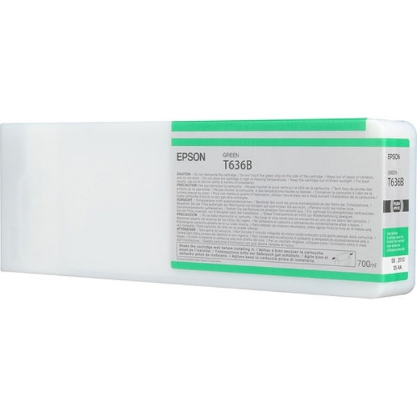 Epson ink cartridge with green label on a white background