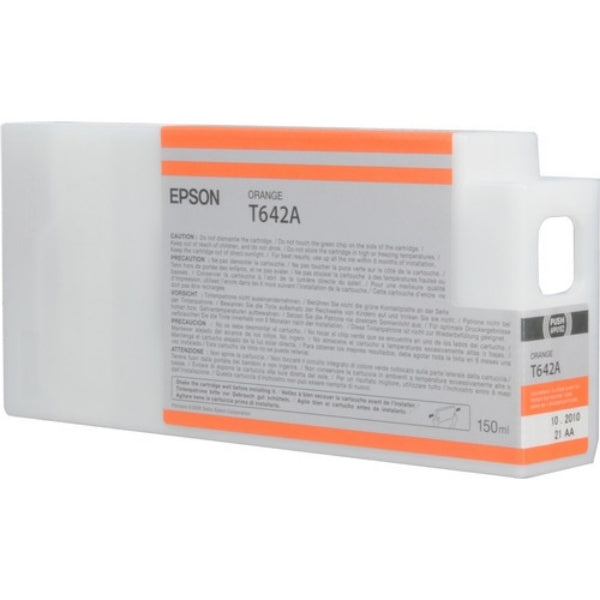 Epson T642A orange ink cartridge packaging on a white background