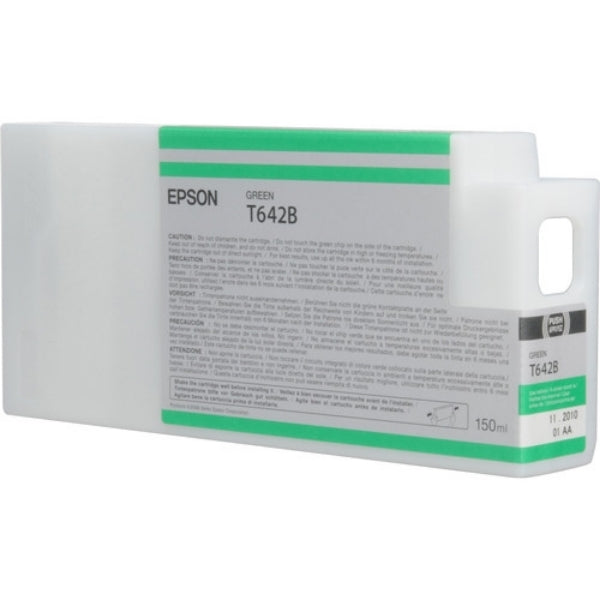 Epson green ink cartridge packaging on a white background