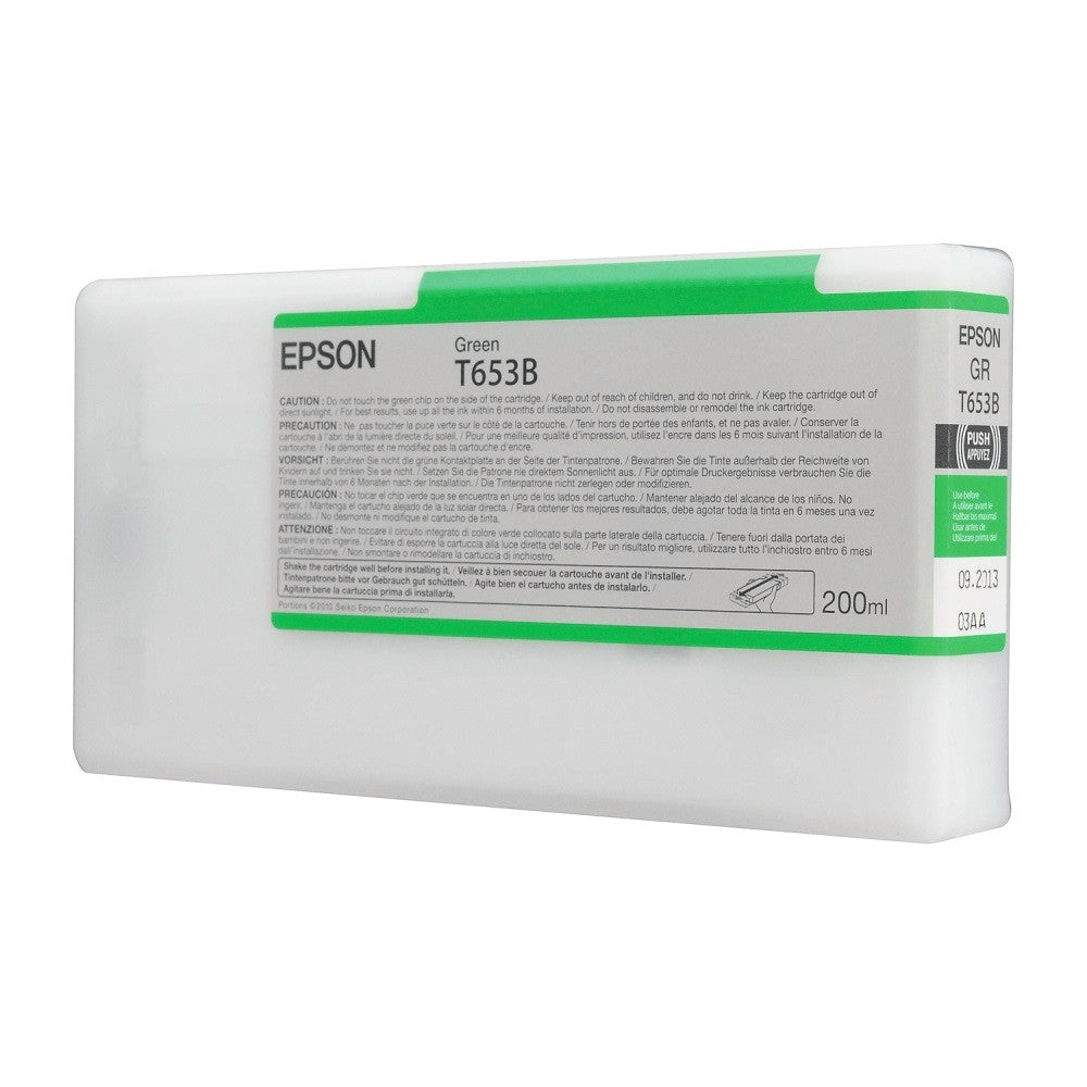 Epson green ink cartridge packaging on a white background