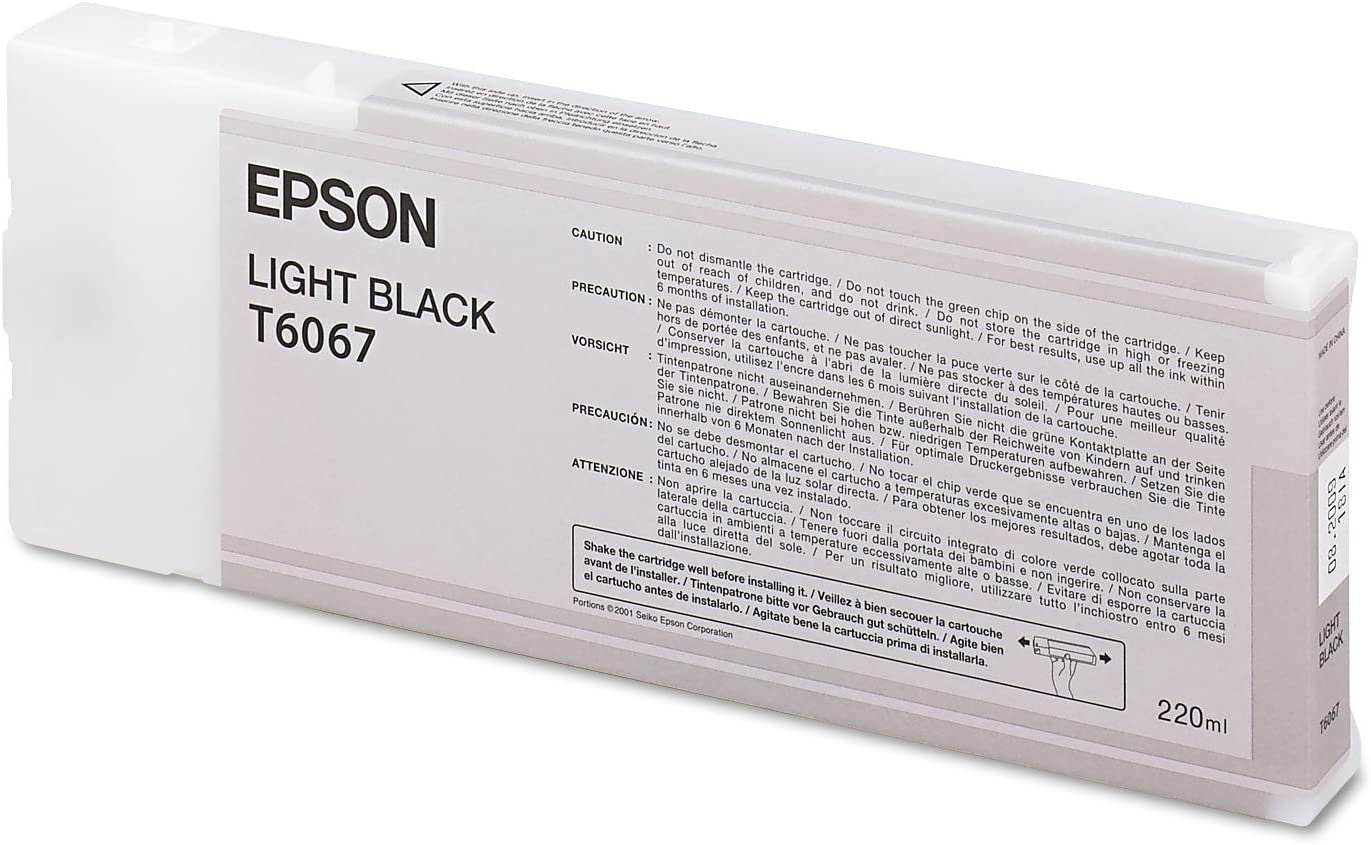 Epson light black ink cartridge packaging on a white background