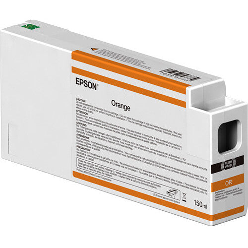 Epson orange ink cartridge packaging on a white background