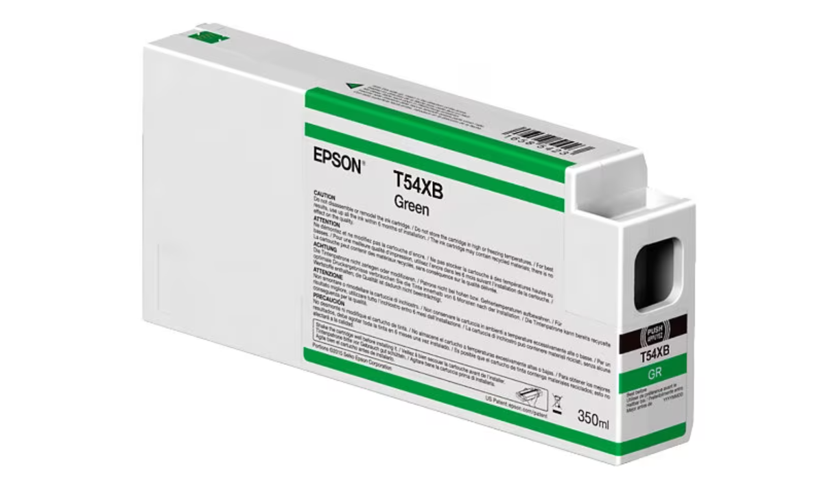 Epson T54XB green ink cartridge on a white background