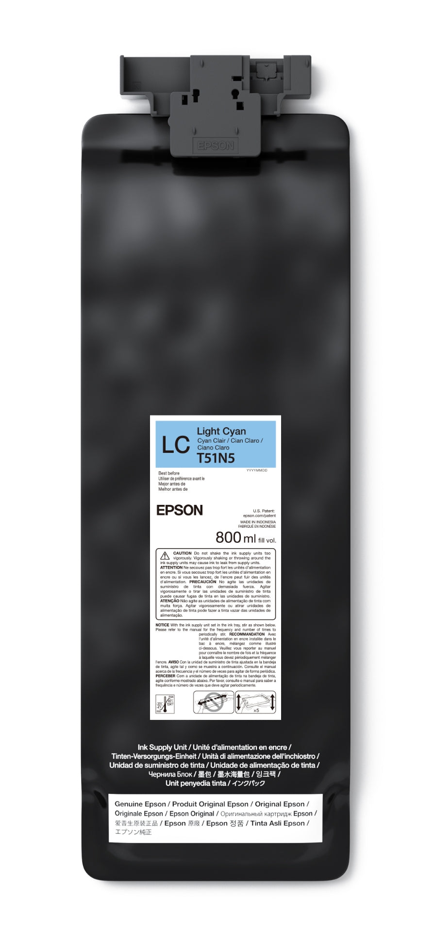 Epson 800ml T51N UltraChrome GS3 Eco-Solvent Ink for SureColor S9170 Printer - Light Cyan