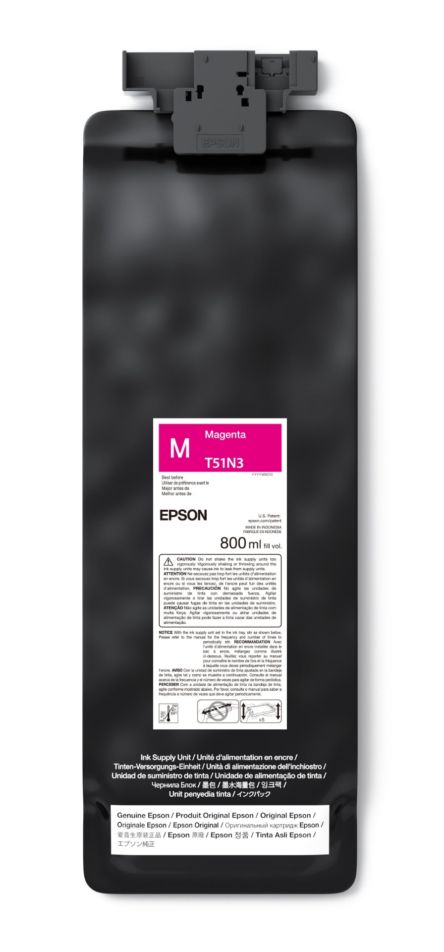 Epson 800ml T51N UltraChrome GS3 Eco-Solvent Ink for SureColor S7170/S9170 Printer - Magenta