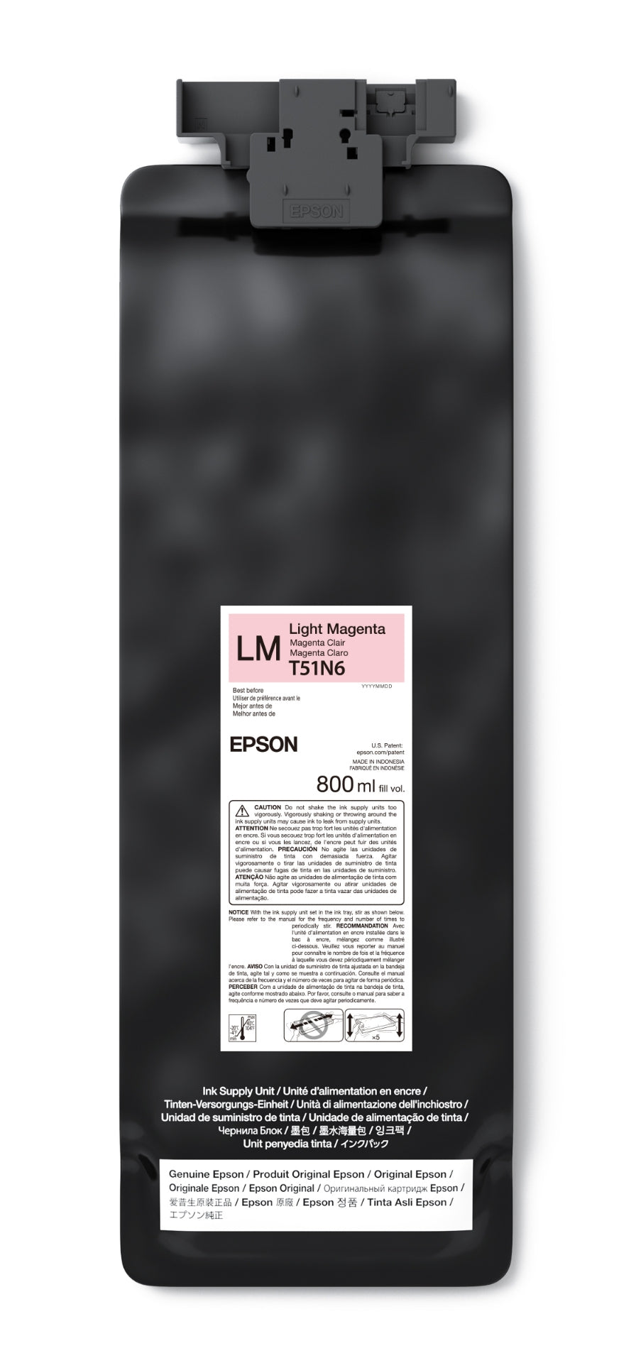 Epson 800ml T51N UltraChrome GS3 Eco-Solvent Ink for SureColor S9170 Printer - Light Magenta