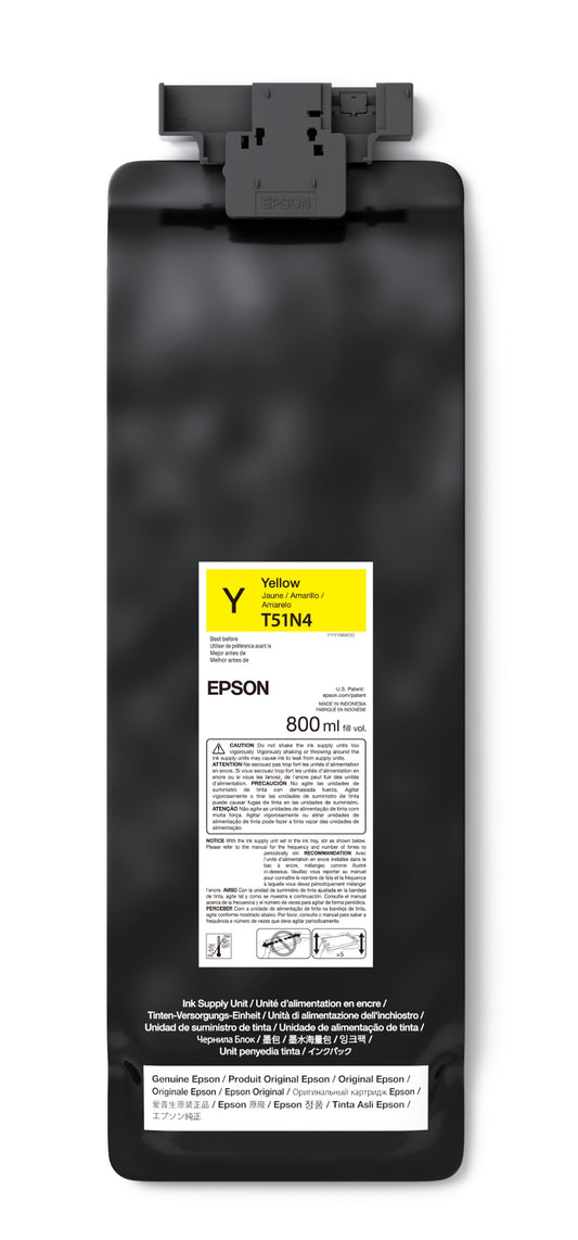 Epson 800ml T51N UltraChrome GS3 Eco-Solvent Ink for SureColor S7170/S9170 Printer - Yellow