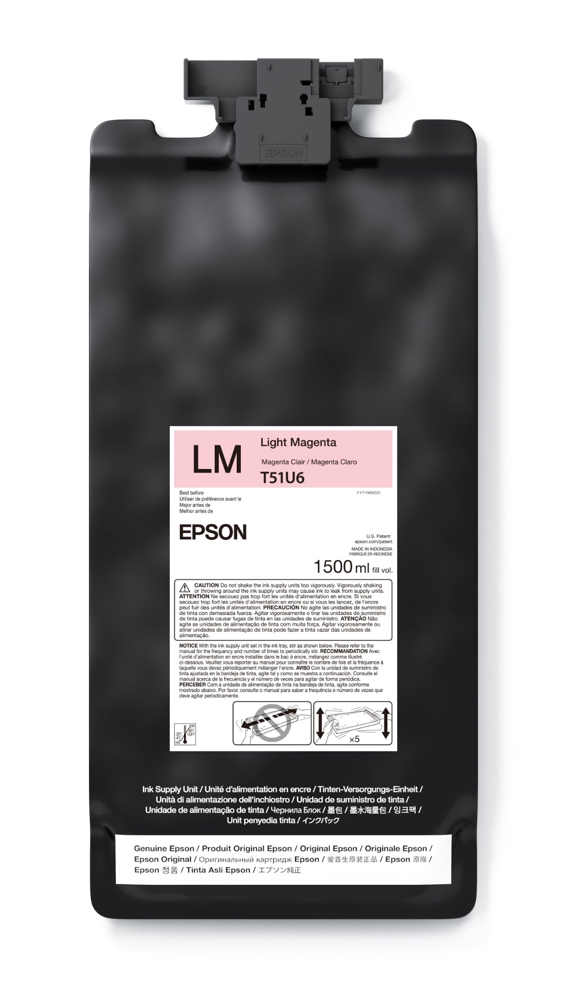 Epson 1.5L T51U UltraChrome GS3 Eco-Solvent Ink for SureColor S8170/S9170 Printer - Light Magenta