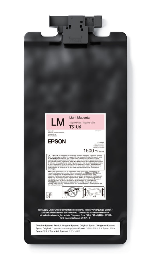 Epson 1.5L T51U UltraChrome GS3 Eco-Solvent Ink for SureColor S8170/S9170 Printer - Light Magenta