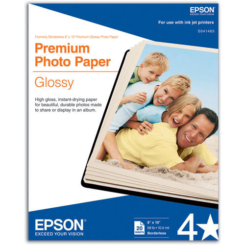 Epson Premium Glossy Photo - 8" x 10" 20 Sheets (S041465)