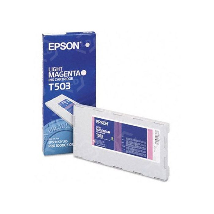 Epson light magenta ink cartridge T503 with packaging on a white background