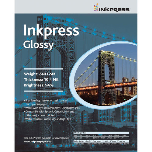 Inkpress Glossy 240 gsm 11" x 14" x100 sheets